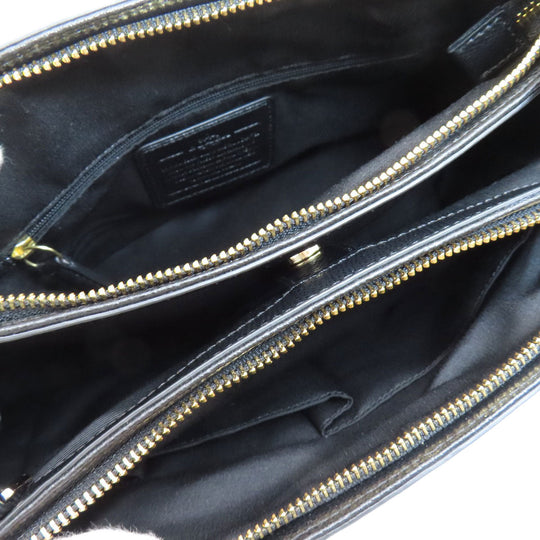 COACH Handbag F34673 leather black 2WAY Women Used Authentic