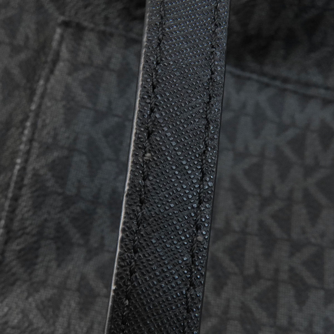 MICHAEL KORS Tote Bag Calfskin black MK signature Women Used Authentic