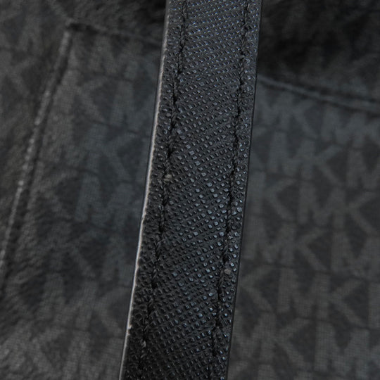 MICHAEL KORS Tote Bag Calfskin black MK signature Women Used Authentic