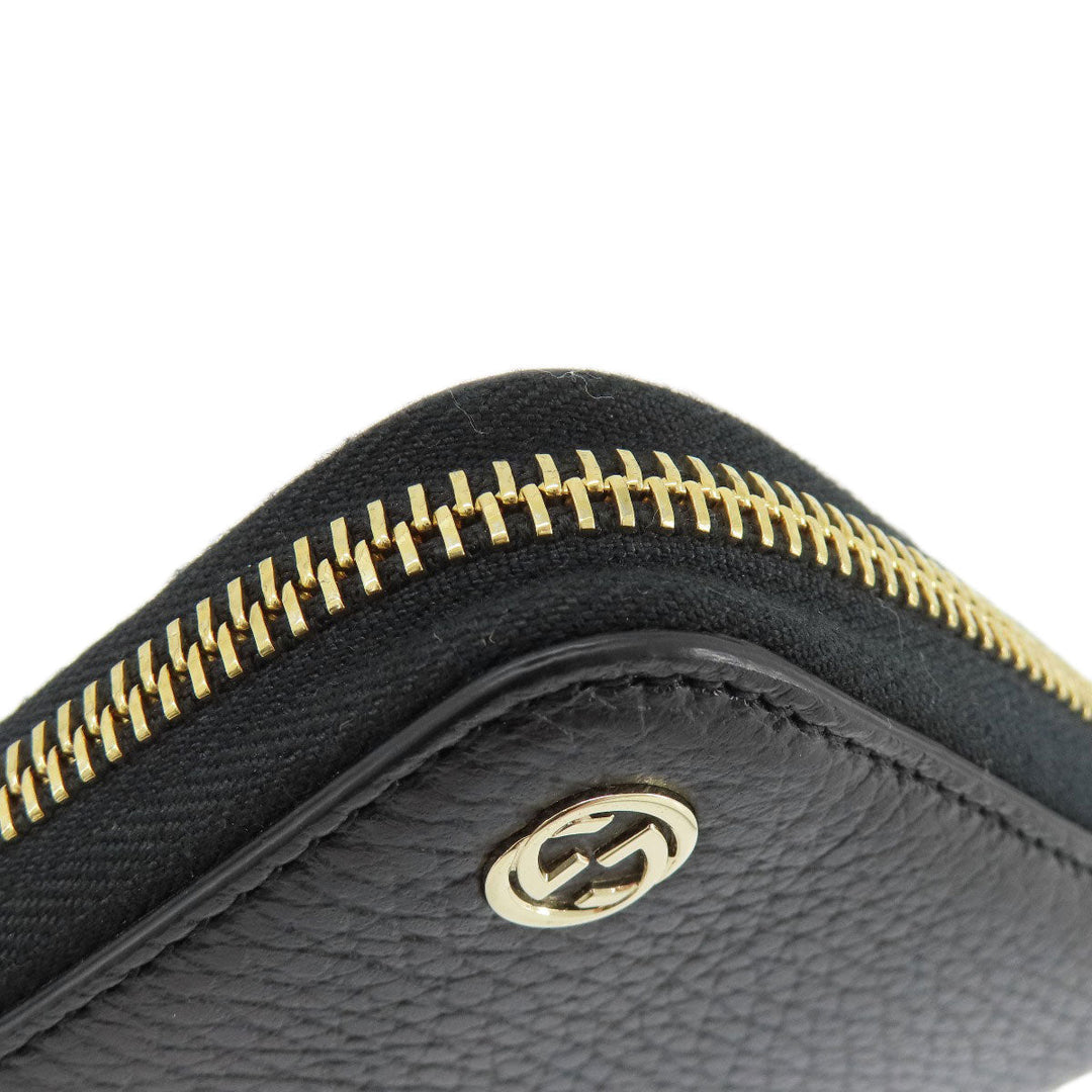 GUCCI Long Wallet Purse 509644 leather black Interlocking G