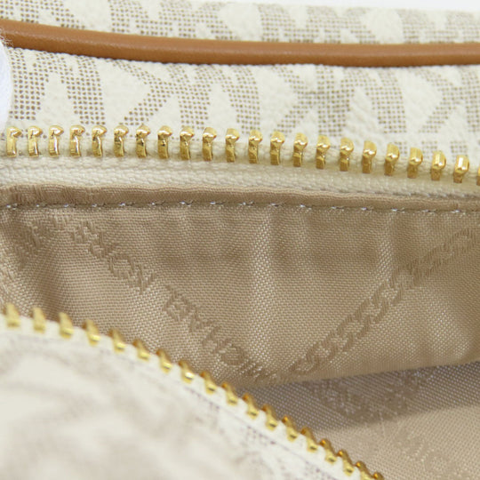 MICHAEL KORS Backpack PVC white MK signature Women Used Authentic