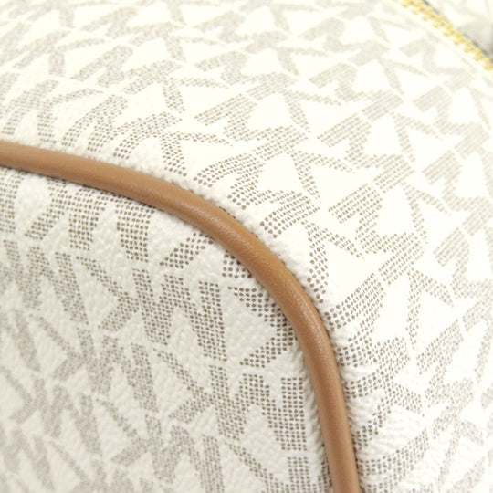 MICHAEL KORS Backpack PVC white MK signature Women Used Authentic