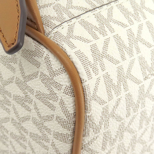 MICHAEL KORS Backpack PVC white MK signature Women Used Authentic