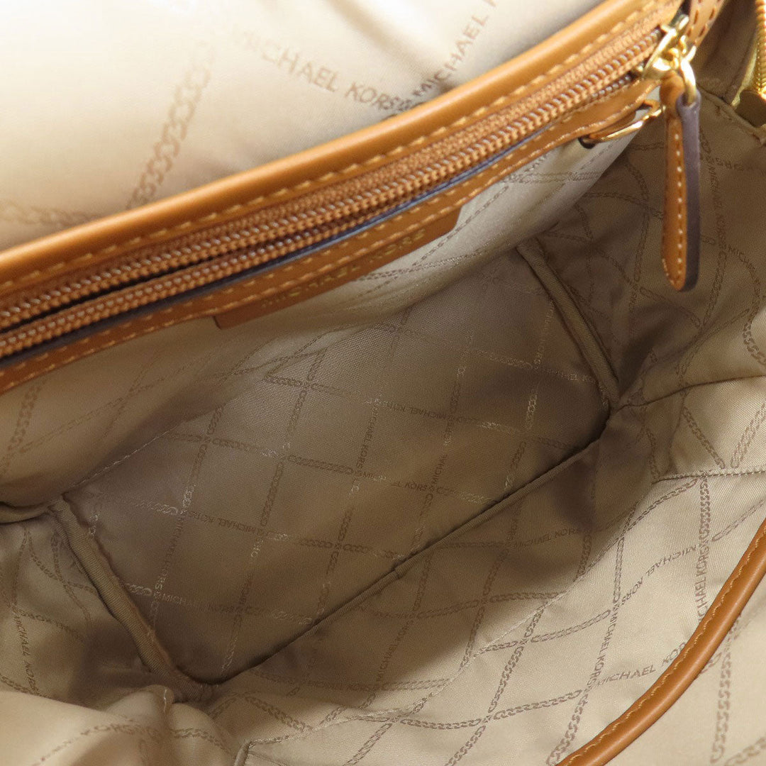 MICHAEL KORS Backpack PVC white MK signature Women Used Authentic