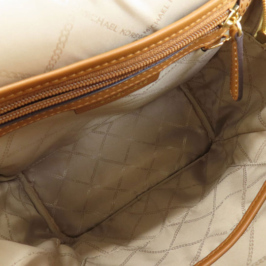 MICHAEL KORS Backpack PVC white MK signature Women Used Authentic