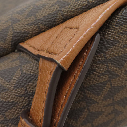 MICHAEL KORS Backpack PVC Brown MK signature Women Used Authentic