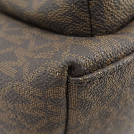 MICHAEL KORS Backpack PVC Brown MK signature Women Used Authentic