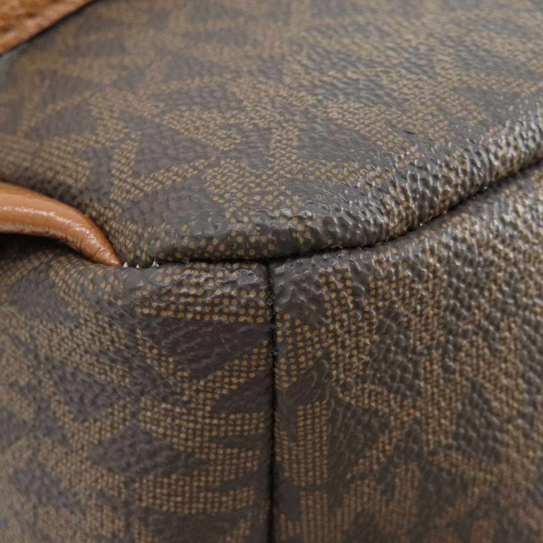 MICHAEL KORS Backpack PVC Brown MK signature Women Used Authentic