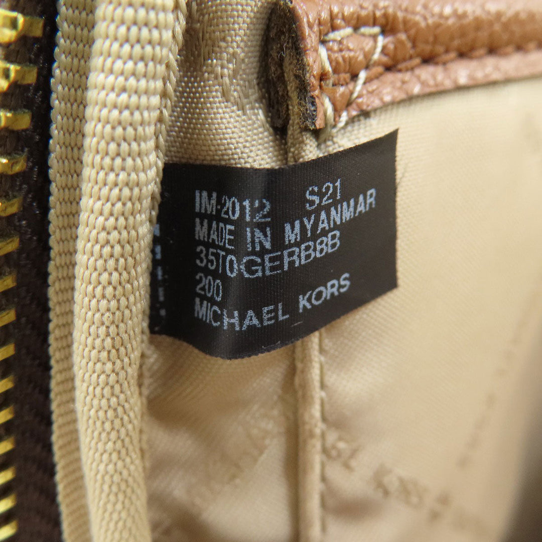 MICHAEL KORS Backpack PVC Brown MK signature Women Used Authentic