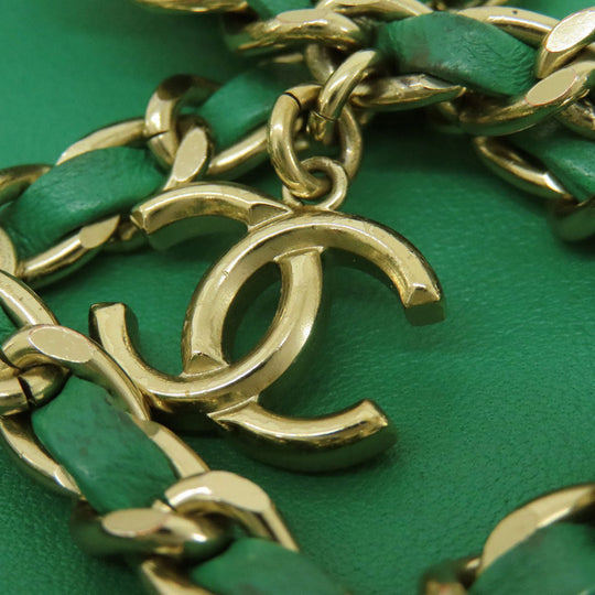 CHANEL Shoulder Bag lambskin green