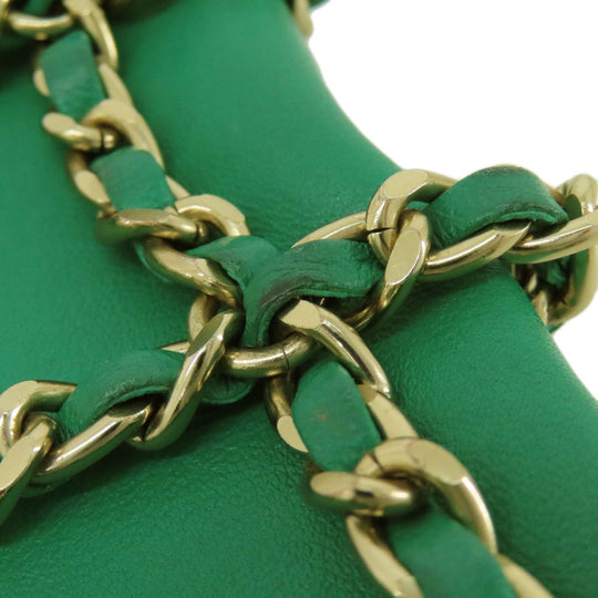CHANEL Shoulder Bag lambskin green