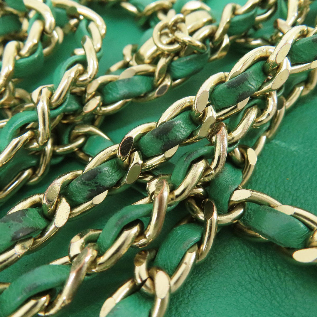 CHANEL Shoulder Bag lambskin green