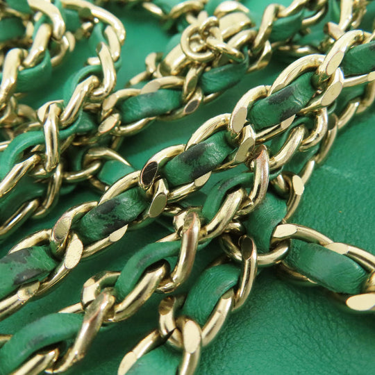 CHANEL Shoulder Bag lambskin green