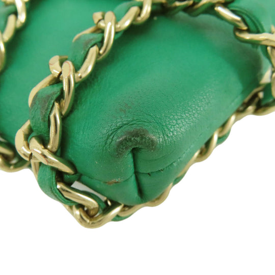 CHANEL Shoulder Bag lambskin green