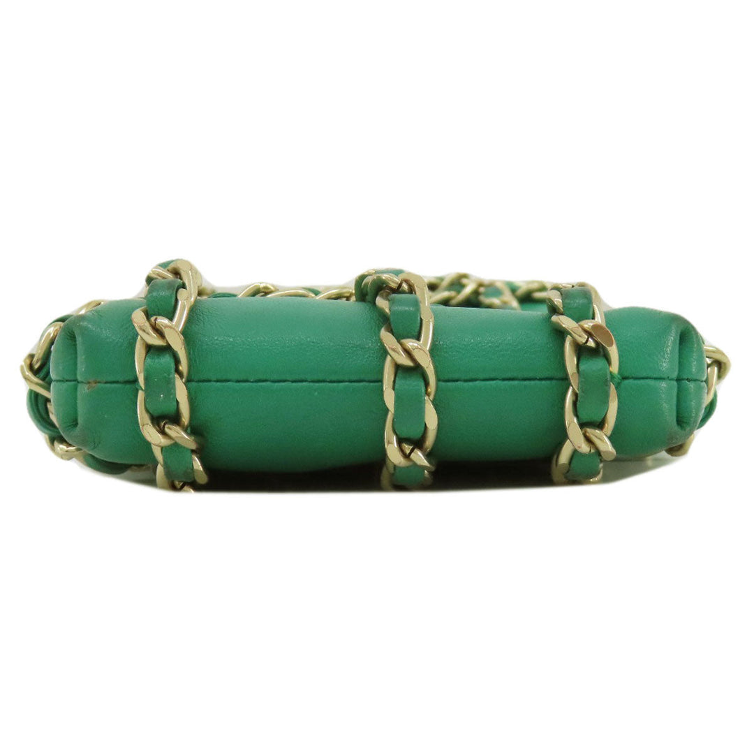 CHANEL Shoulder Bag lambskin green