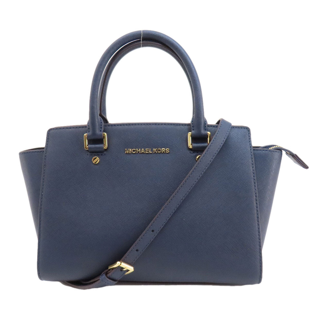 MICHAEL KORS Handbag PVC Navy 2WAY Women Used Authentic