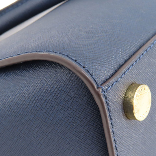 MICHAEL KORS Handbag PVC Navy 2WAY Women Used Authentic
