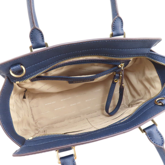 MICHAEL KORS Handbag PVC Navy 2WAY Women Used Authentic