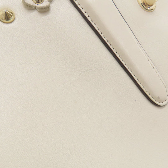 COACH Handbag 37400 leather white 2WAY Women Used Authentic