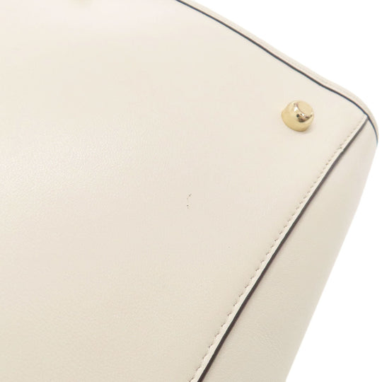 COACH Handbag 37400 leather white 2WAY Women Used Authentic