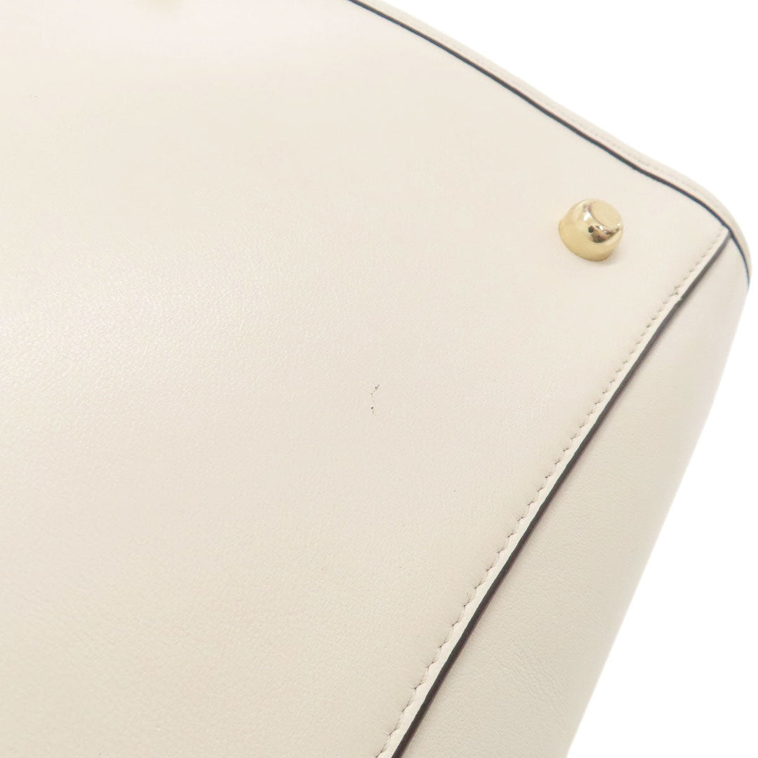 COACH Handbag 37400 leather white 2WAY Women Used Authentic