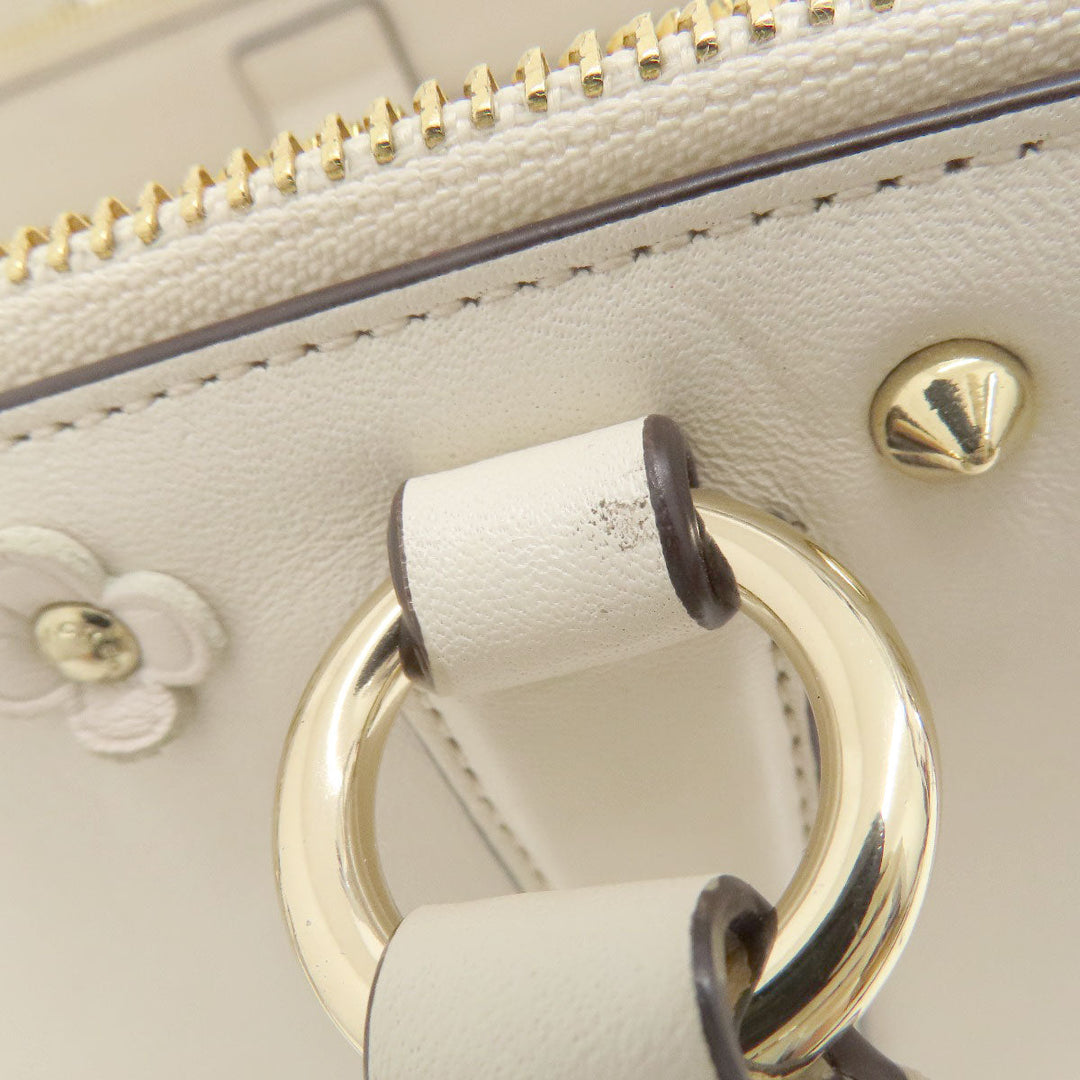 COACH Handbag 37400 leather white 2WAY Women Used Authentic