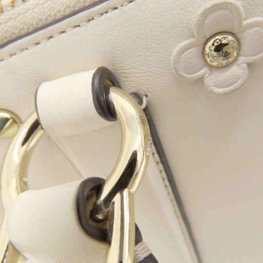 COACH Handbag 37400 leather white 2WAY Women Used Authentic