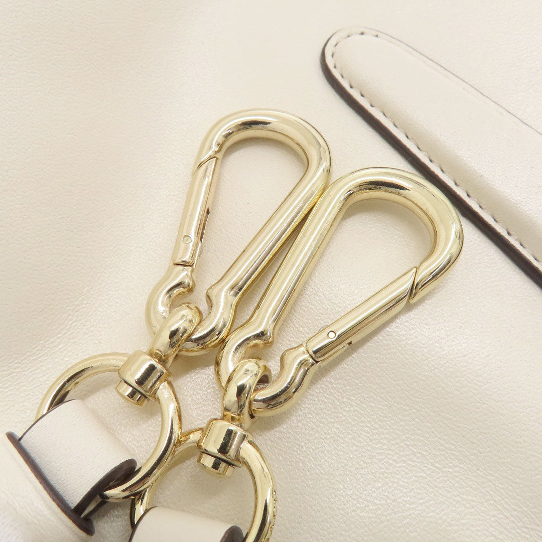 COACH Handbag 37400 leather white 2WAY Women Used Authentic