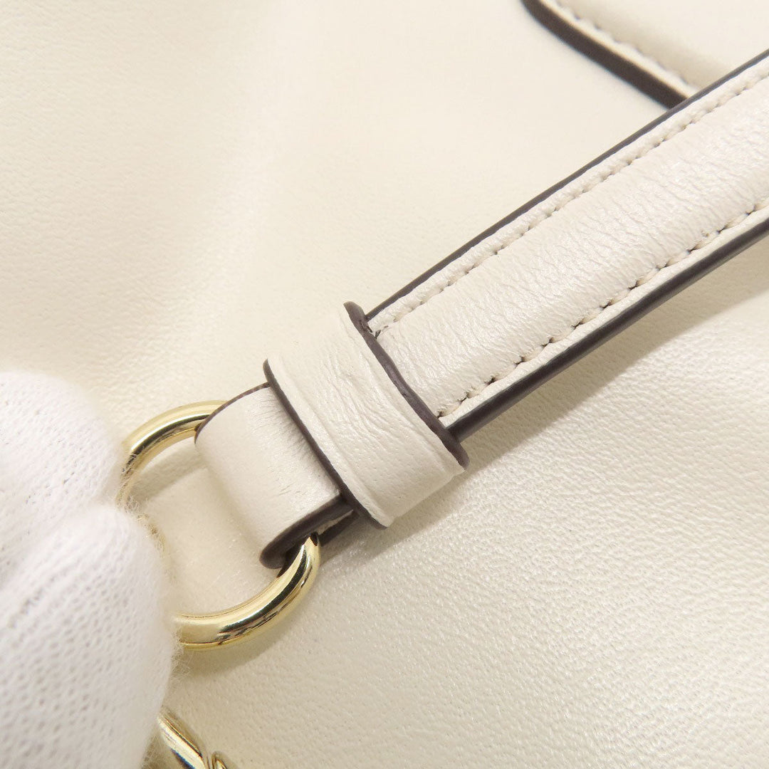 COACH Handbag 37400 leather white 2WAY Women Used Authentic