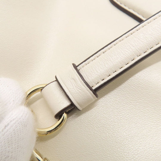 COACH Handbag 37400 leather white 2WAY Women Used Authentic