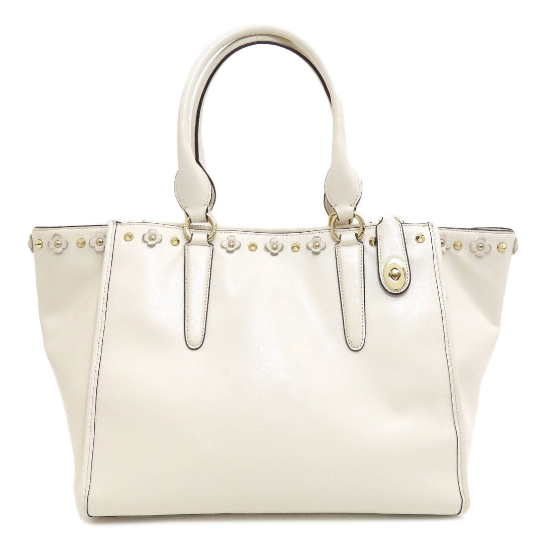 COACH Handbag 37400 leather white 2WAY Women Used Authentic
