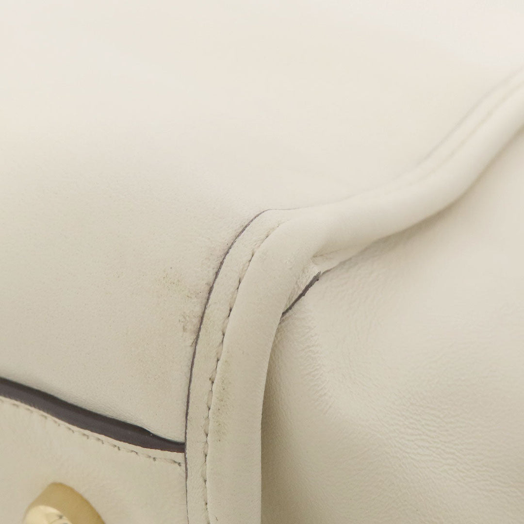 COACH Handbag 37400 leather white 2WAY Women Used Authentic