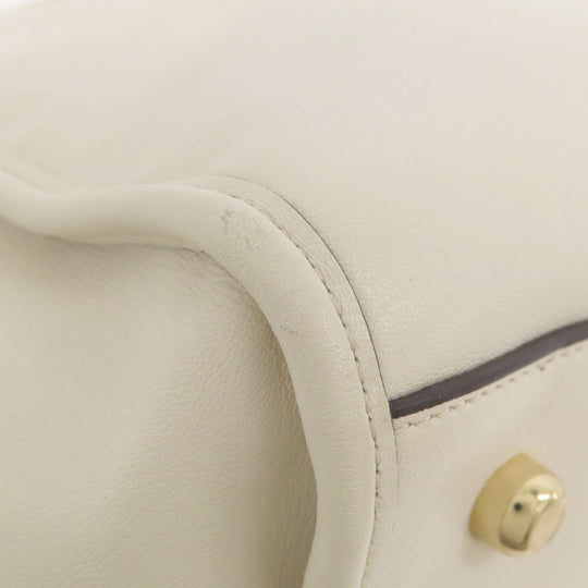 COACH Handbag 37400 leather white 2WAY Women Used Authentic