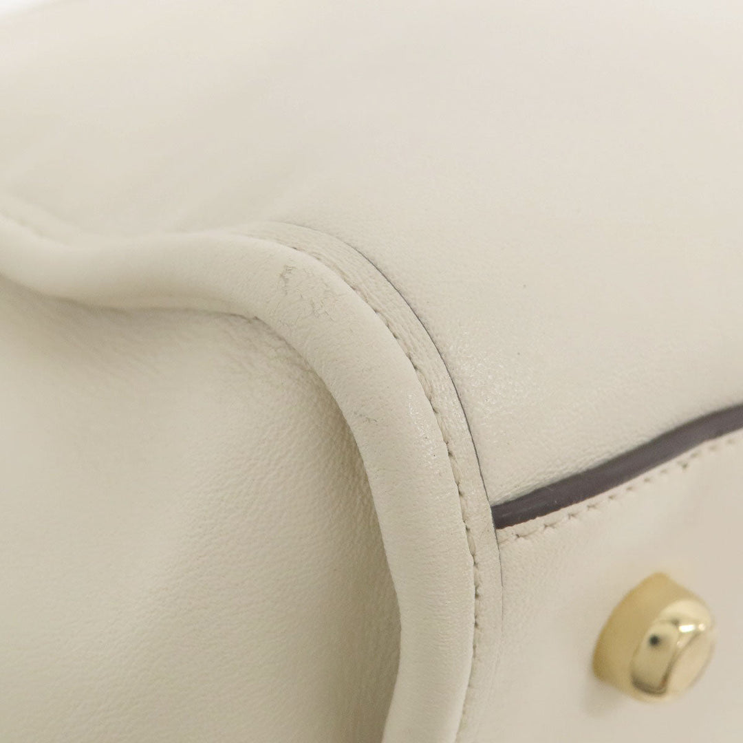 COACH Handbag 37400 leather white 2WAY Women Used Authentic