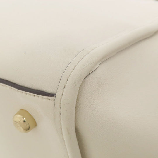 COACH Handbag 37400 leather white 2WAY Women Used Authentic