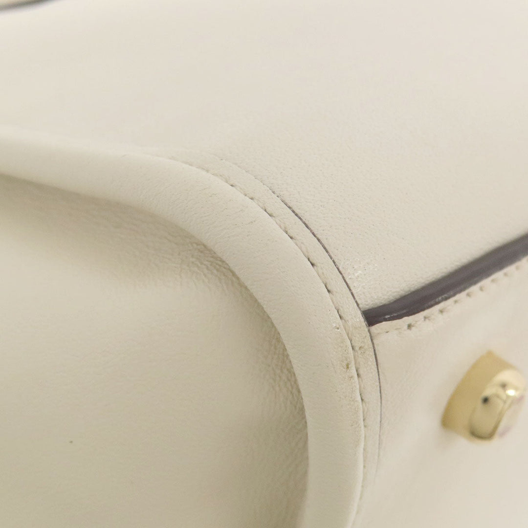 COACH Handbag 37400 leather white 2WAY Women Used Authentic