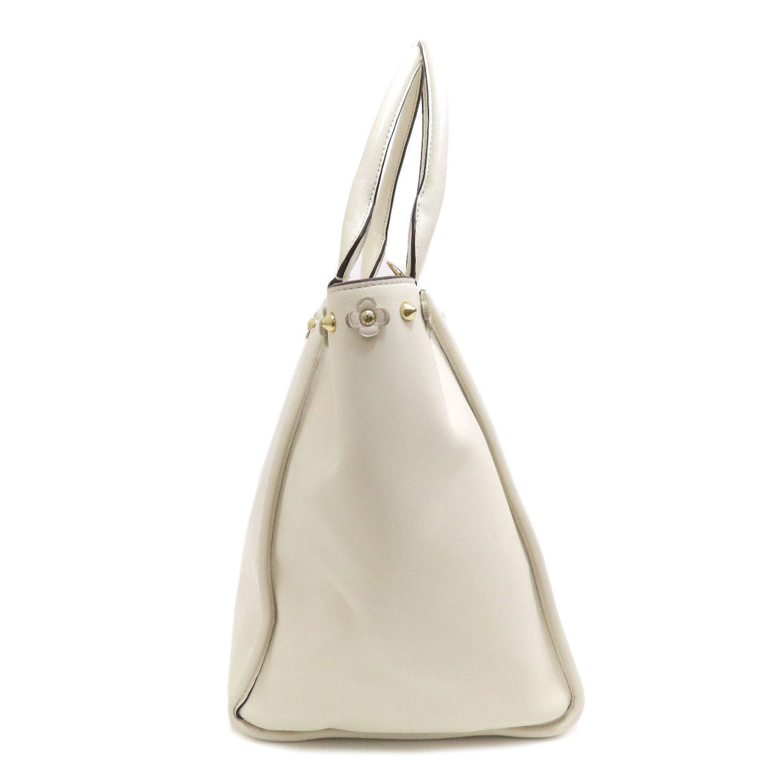 COACH Handbag 37400 leather white 2WAY Women Used Authentic