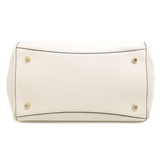 COACH Handbag 37400 leather white 2WAY Women Used Authentic