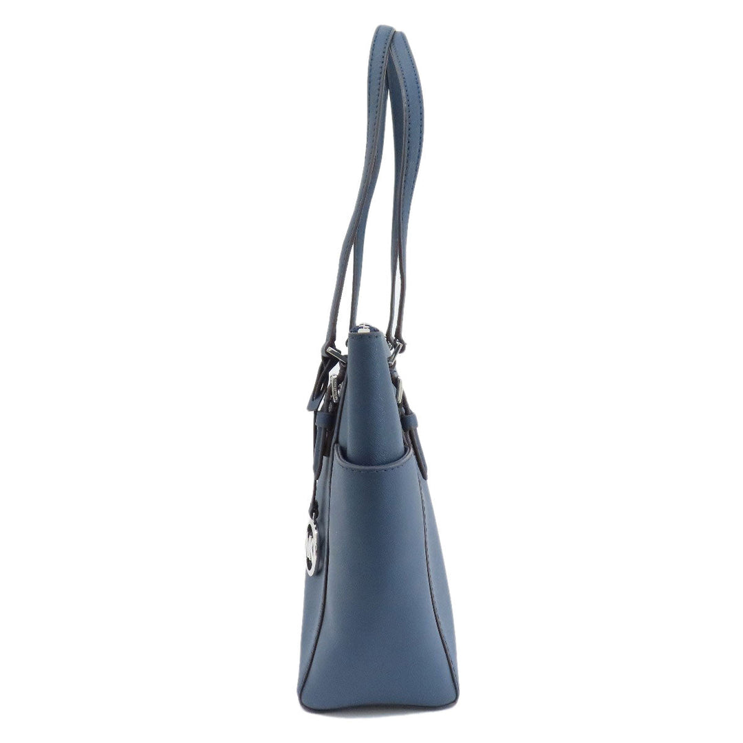 MICHAEL KORS Tote Bag PVC Navy logo Women Used Authentic