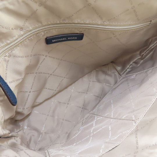 MICHAEL KORS Tote Bag PVC Navy logo Women Used Authentic