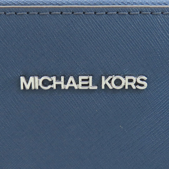 MICHAEL KORS Tote Bag PVC Navy logo Women Used Authentic
