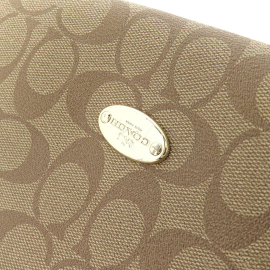 COACH Handbag F34899 PVC Brown Signature 2WAY Women Used Authentic