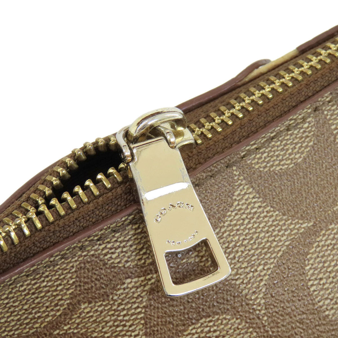 COACH Handbag F34899 PVC Brown Signature 2WAY Women Used Authentic