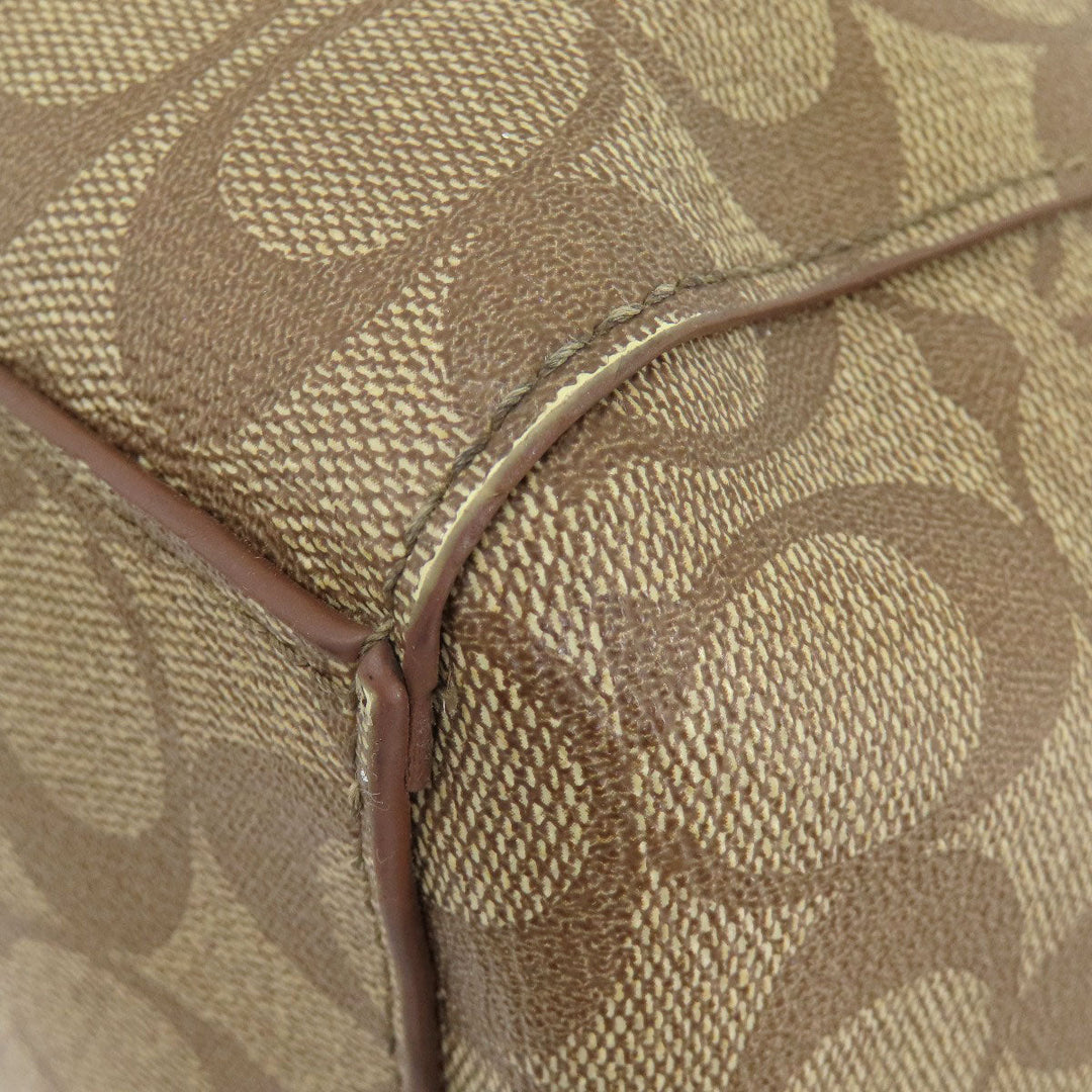 COACH Handbag F34899 PVC Brown Signature 2WAY Women Used Authentic