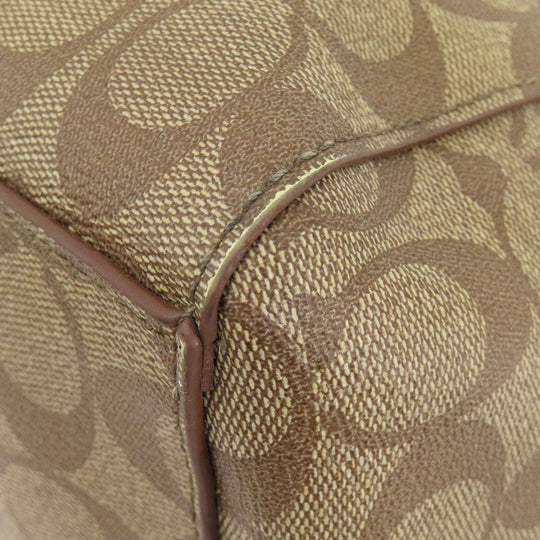 COACH Handbag F34899 PVC Brown Signature 2WAY Women Used Authentic