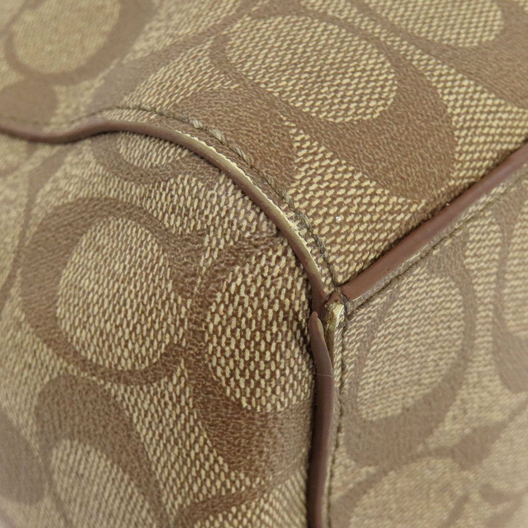 COACH Handbag F34899 PVC Brown Signature 2WAY Women Used Authentic