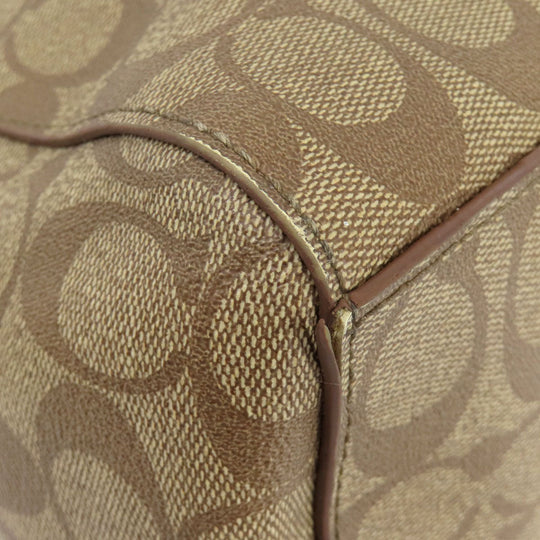 COACH Handbag F34899 PVC Brown Signature 2WAY Women Used Authentic