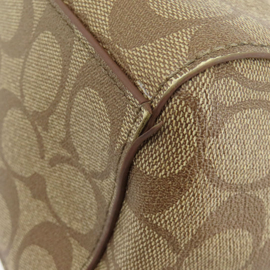 COACH Handbag F34899 PVC Brown Signature 2WAY Women Used Authentic