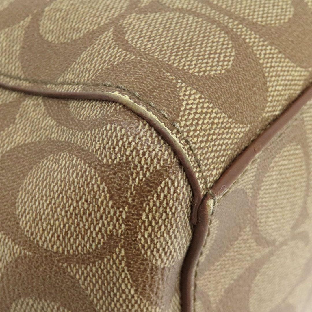 COACH Handbag F34899 PVC Brown Signature 2WAY Women Used Authentic