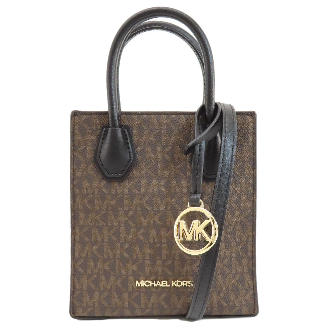 MICHAEL KORS Handbag PVC Brown Mercer 2WAY Women Used Authentic